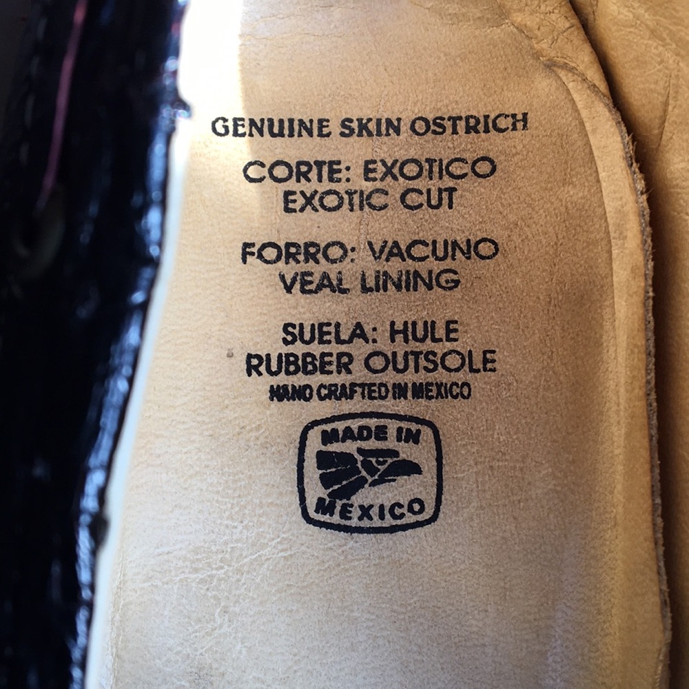 Handcrafted,genuine skin ostrich shoes